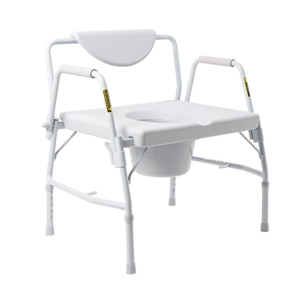 Mckesson Bariatric Commode Chair Drop Arm Steel Padded Back up to 1,000 lbs 146-11135-1